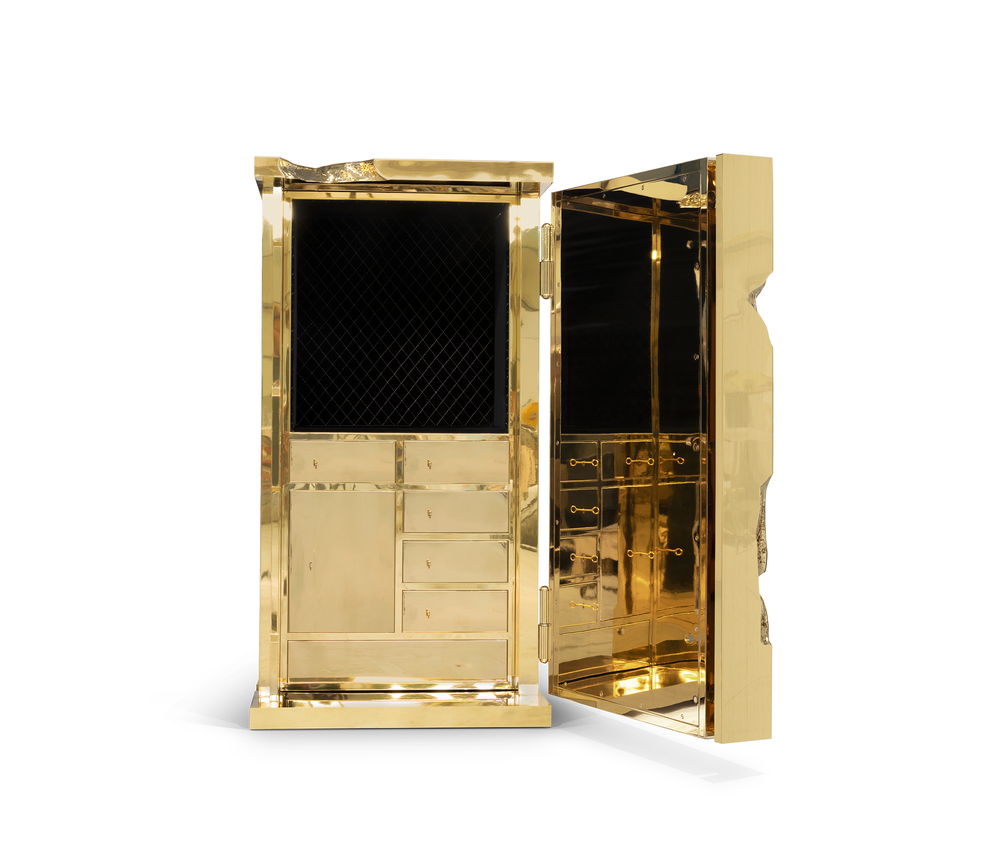 Luxury Collectible Vault Safe with Gold-Plated Finish & Secret Dial Lock System