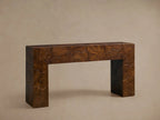 Kalmar Teak Heartwood Entrance Console Table Natural Style Hand-pieced Wood Hallway Entryway Table