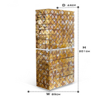 Luxury Walnut Curio Cabinet with Pixel-Inspired Design & Hidden Storage