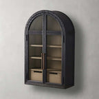 Hattie Wall Mounted Storage Cabinet Wood Arched Drawers Cabinet with Medi Century Style