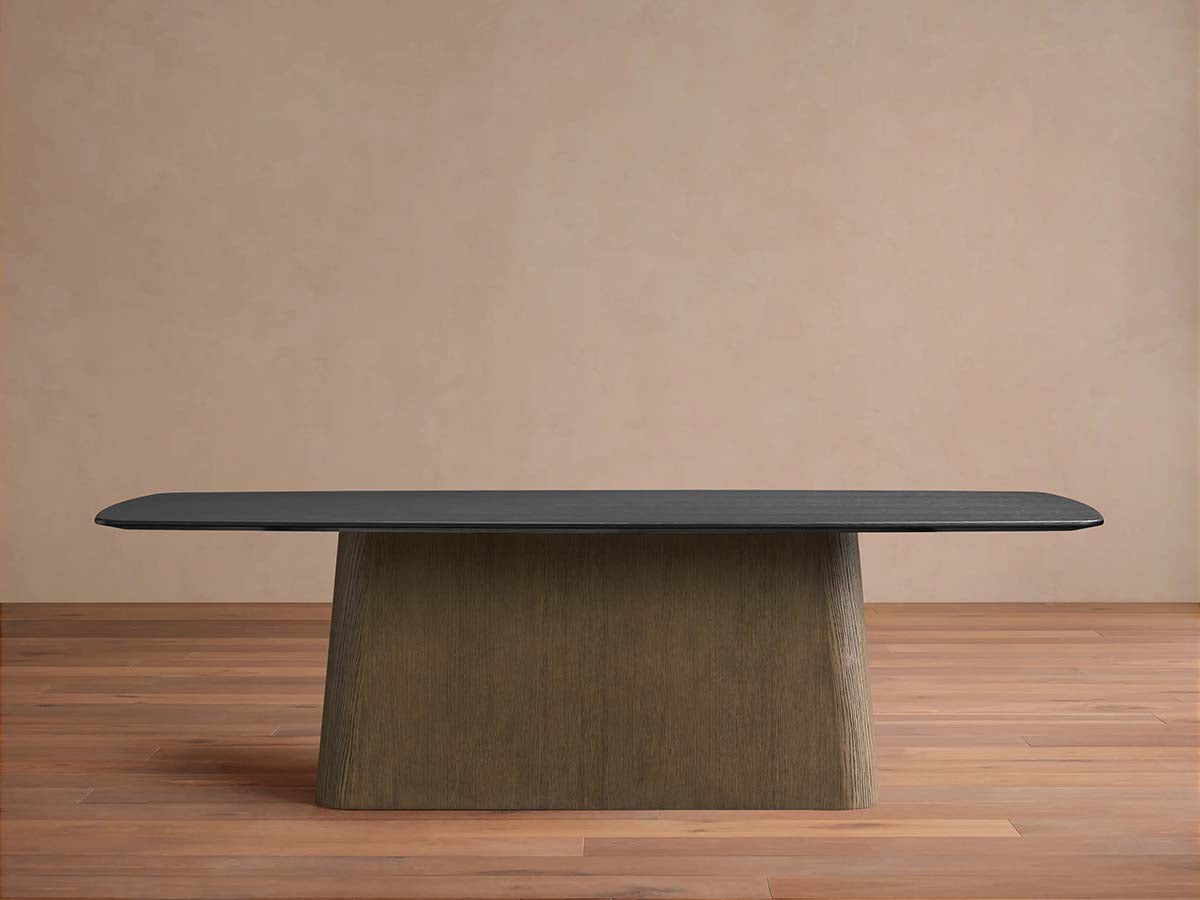 Saint Germain Wood Dining Table with Solid Oak Wood Top & Toulouse Base