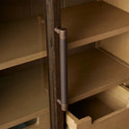 Hattie Wall Mounted Storage Cabinet Wood Arched Drawers Cabinet with Medi Century Style