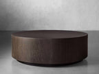 Sullivan Round Plinth Coffee Table Wood Oak Sofa Center Tea Table