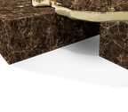 Luxury Black & White Coffee Table with Sculptural Design & High Gloss Finish