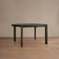 Pyet Round Dining Table with Floating Marble Stone Top & Solid Oak Wood Base