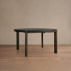 Pyet Round Dining Table with Floating Marble Stone Top & Solid Oak Wood Base