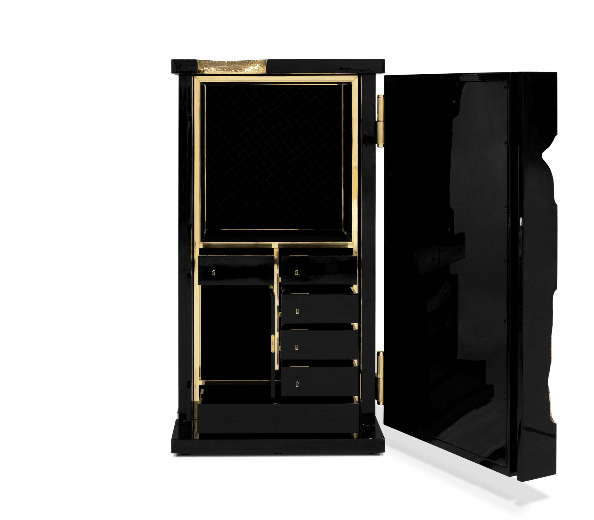 Luxury Collectible Vault Safe with Gold-Plated Finish & Secret Dial Lock System