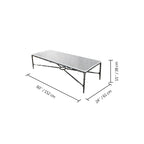 Thaddeus Metal Rectangle Marble Coffee Table Hand-Forged Living Sofa Center Tea Table