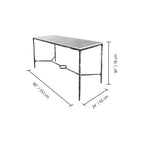 Thaddeus Metal Rectangle Marble Desk Hand-Forged Office Desk Computer Desk