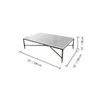 Thaddeus Metal Rectangle Marble Coffee Table Hand-Forged Living Sofa Center Tea Table