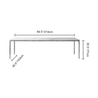Thaddeus Metal Marble Rectangular Dining Table Hand-Forged Kitchen Table
