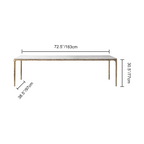 Thaddeus Metal Marble Rectangular Dining Table Hand-Forged Kitchen Table