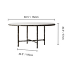 Thaddeus Metal Marble Round Dining Table Hand-Forged Kitchen Table