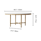 Thaddeus Metal Marble Round Dining Table Hand-Forged Kitchen Table