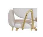Althea Bouclé Sculptural Polished Gold Luxury Dining Chair