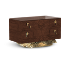 Angra Walnut Root Organic Gold Base Luxury Nightstand