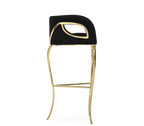 Chandra Fluid Sculptural Polished Brass Bar Stool