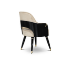 Collins with Armrest II Velvet Luxury Lacquered Dining Chair