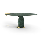 Diamond Marble & Brass Round Dining Table