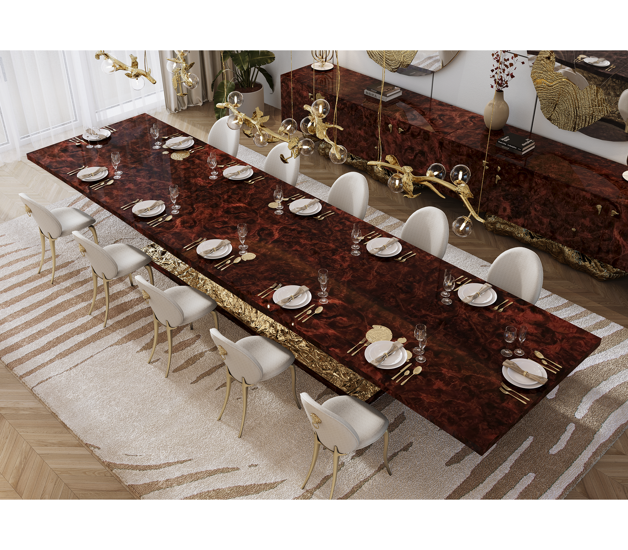Metamorphosis Sculptural Walnut Root Dining Table