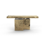 Empire Consoles Hammered Gilded Brass Entryways Cabinet Table