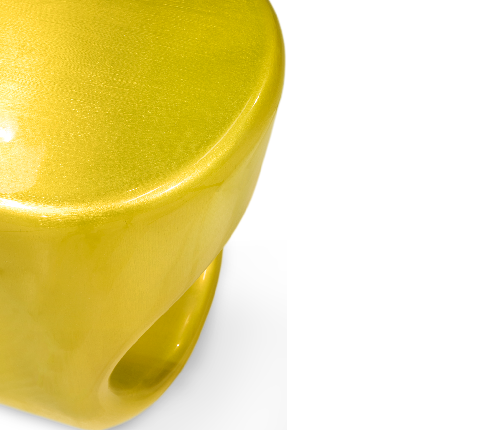 Erosion Gloss Sculptural Fiberglass Accent Stool