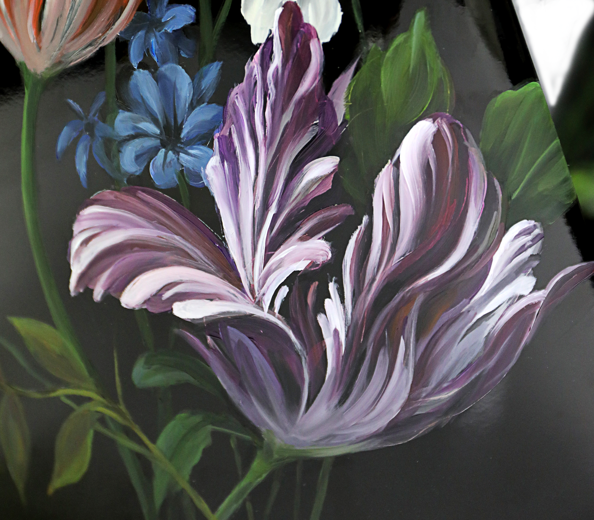 Floral Hand Oil Painted Limited Edition Decorative Stool