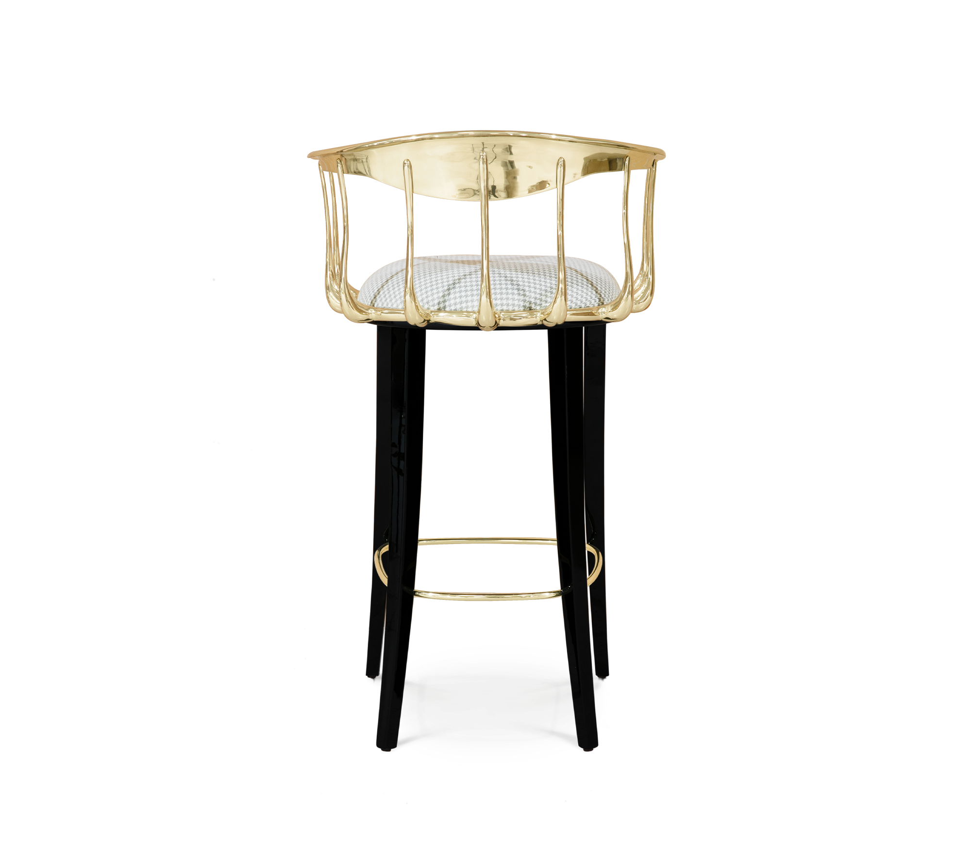 Nº 11 Surrealist Polished Brass Bar Stool