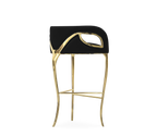 Chandra Fluid Sculptural Polished Brass Bar Stool