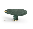 Diamond Marble & Brass Round Dining Table