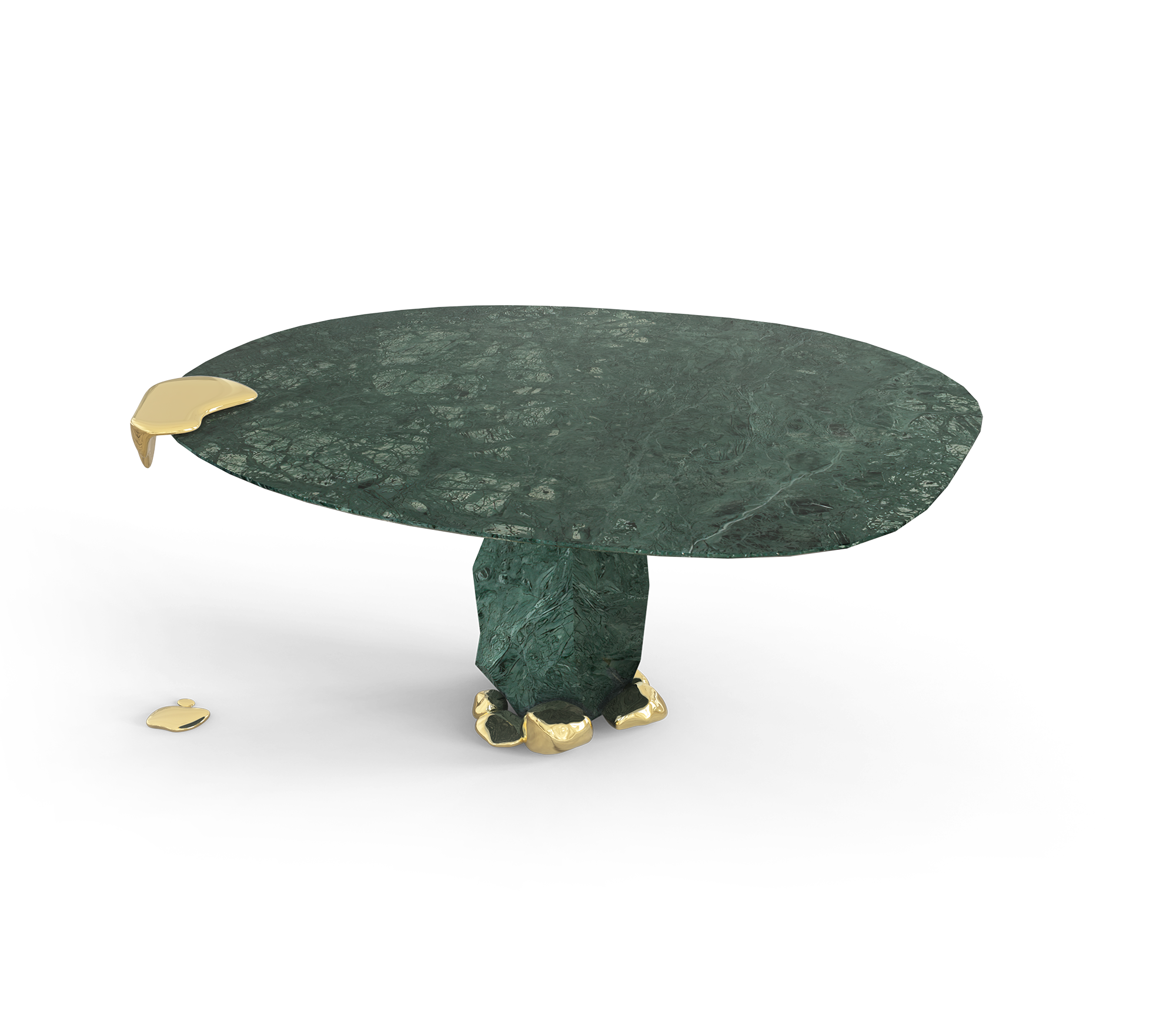 Diamond Marble & Brass Round Dining Table