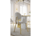 Althea Bouclé Sculptural Polished Gold Luxury Dining Chair