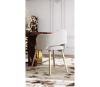 Amara Bouclé Modern Luxury Brass Chair