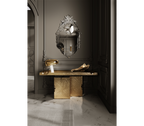 Empire Consoles Hammered Gilded Brass Entryways Cabinet Table