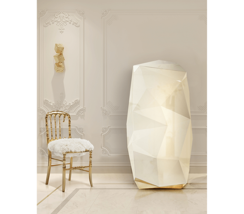 Emporium Fur Surrealist Gold Plated Luxury Chair with Soft Fluffy White Seat