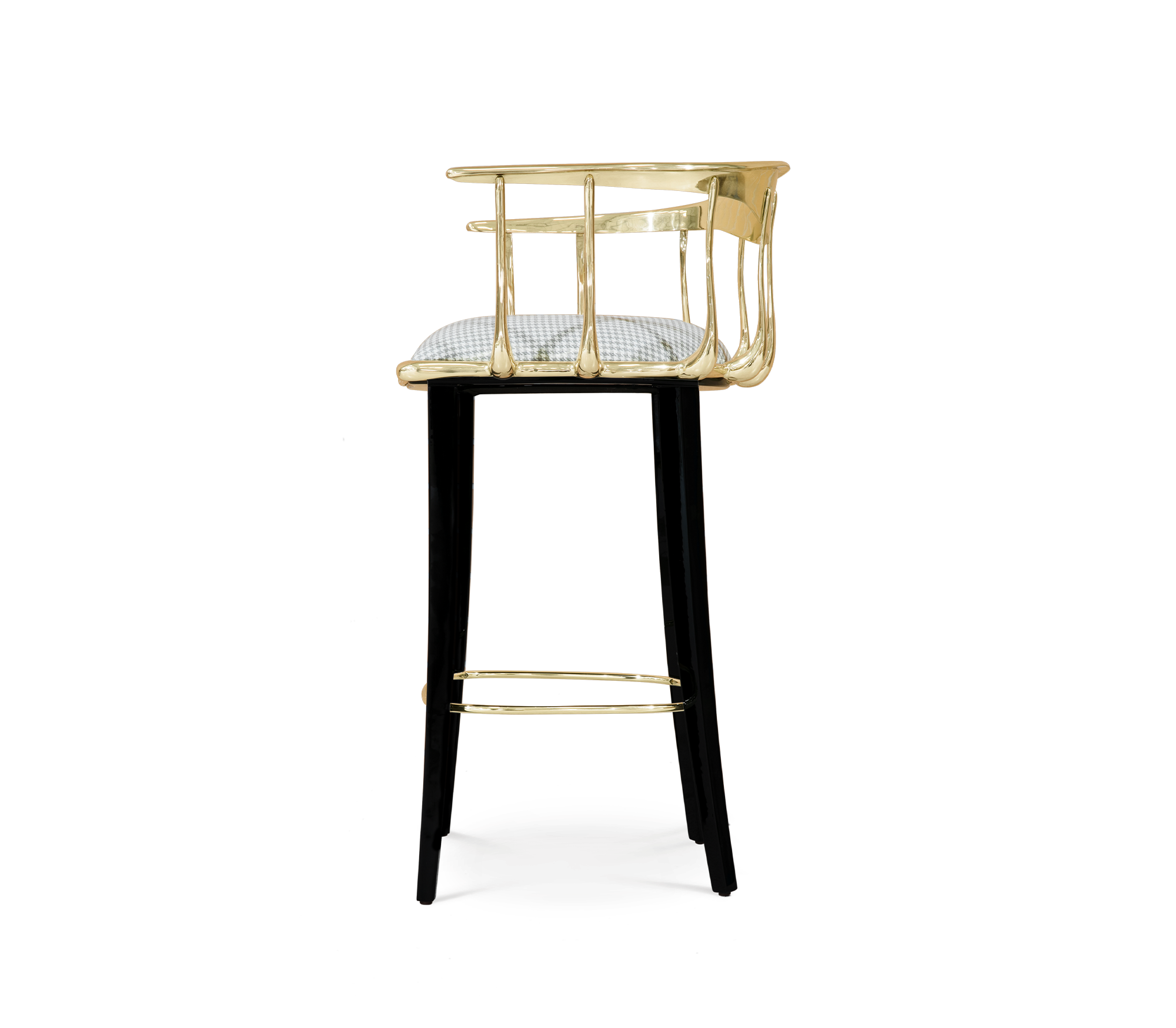 Nº 11 Surrealist Polished Brass Bar Stool