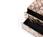 Pixel Geometric Mixed Metal Mirrored Luxury Nightstand