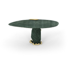 Diamond Marble & Brass Round Dining Table