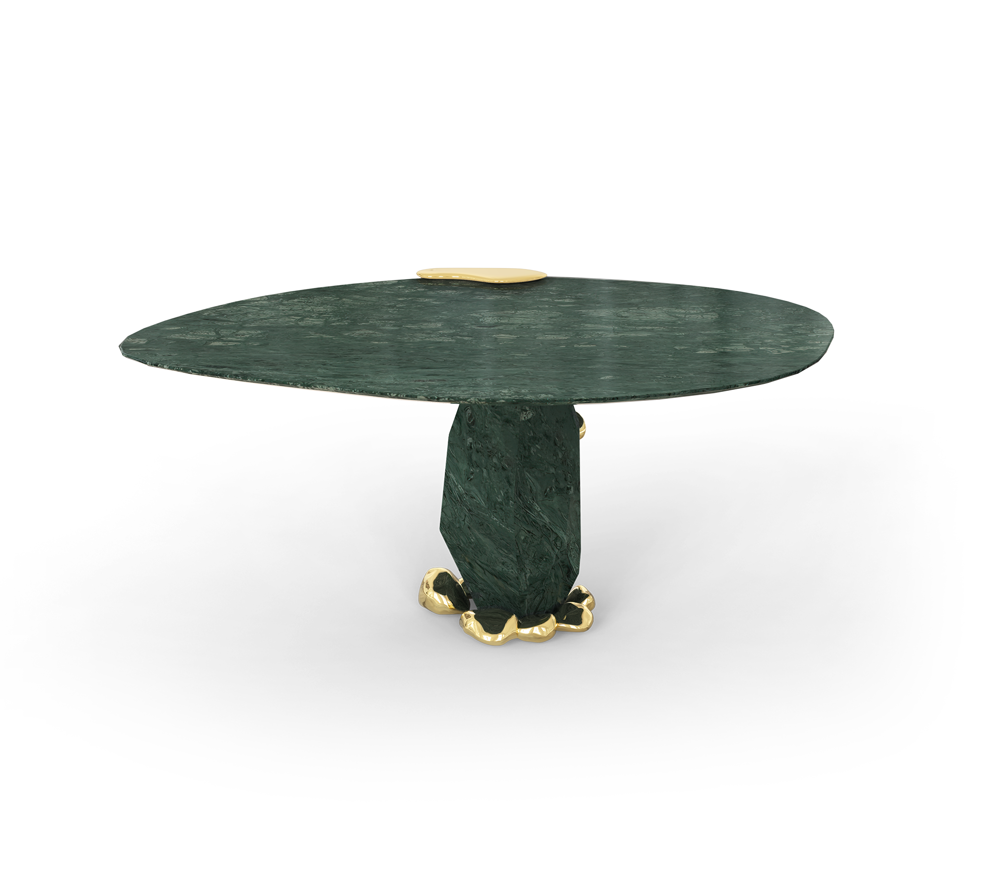 Diamond Marble & Brass Round Dining Table