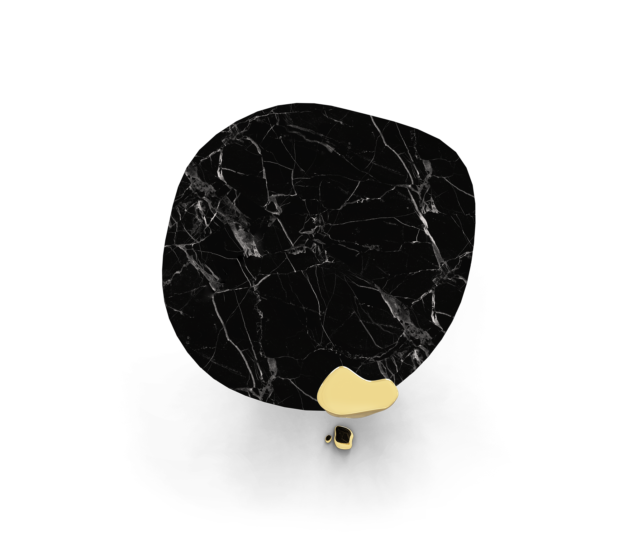 Diamond Marble & Brass Round Dining Table