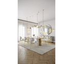 Althea Bouclé Sculptural Polished Gold Luxury Dining Chair