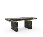Empire Cracked Brass Inlay Marble Luxury Desk