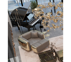 Imperfectio Hammered Brass Upholstered Luxury Ottoman
