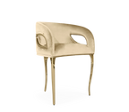 Chandra Cutout Gloss Brass Velvet Chair
