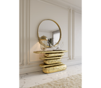Stonehenge Consoles Crinkled Gilded Brass Entryways Cabinet Table