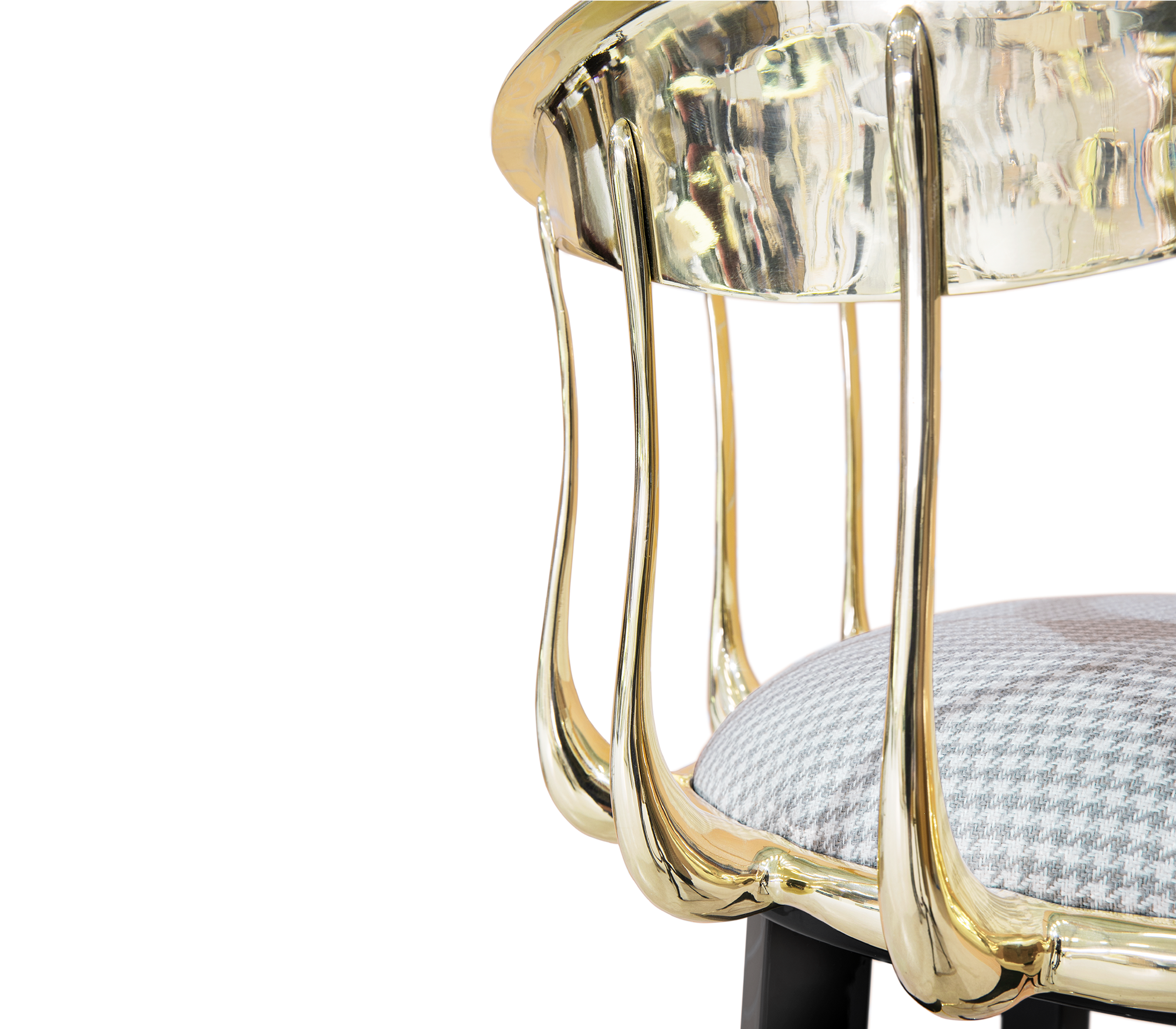 Nº 11 Surrealist Polished Brass Bar Stool