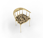 Nº11 Semiramide Nero Surrealist Polished Gold Dining Chair