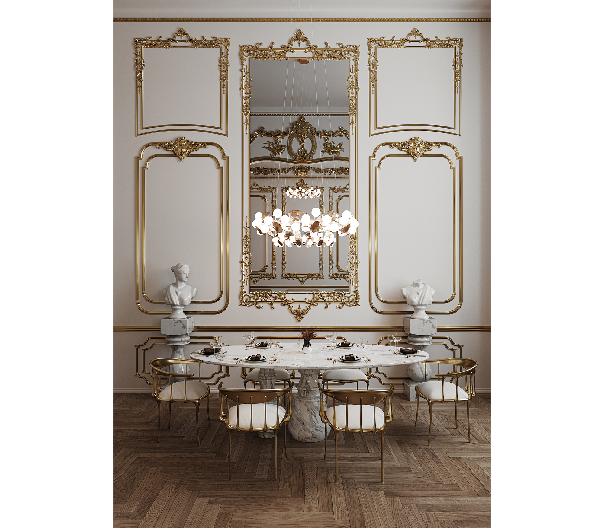 Pietra Oval Classic Estremoz Marble Dining Table
