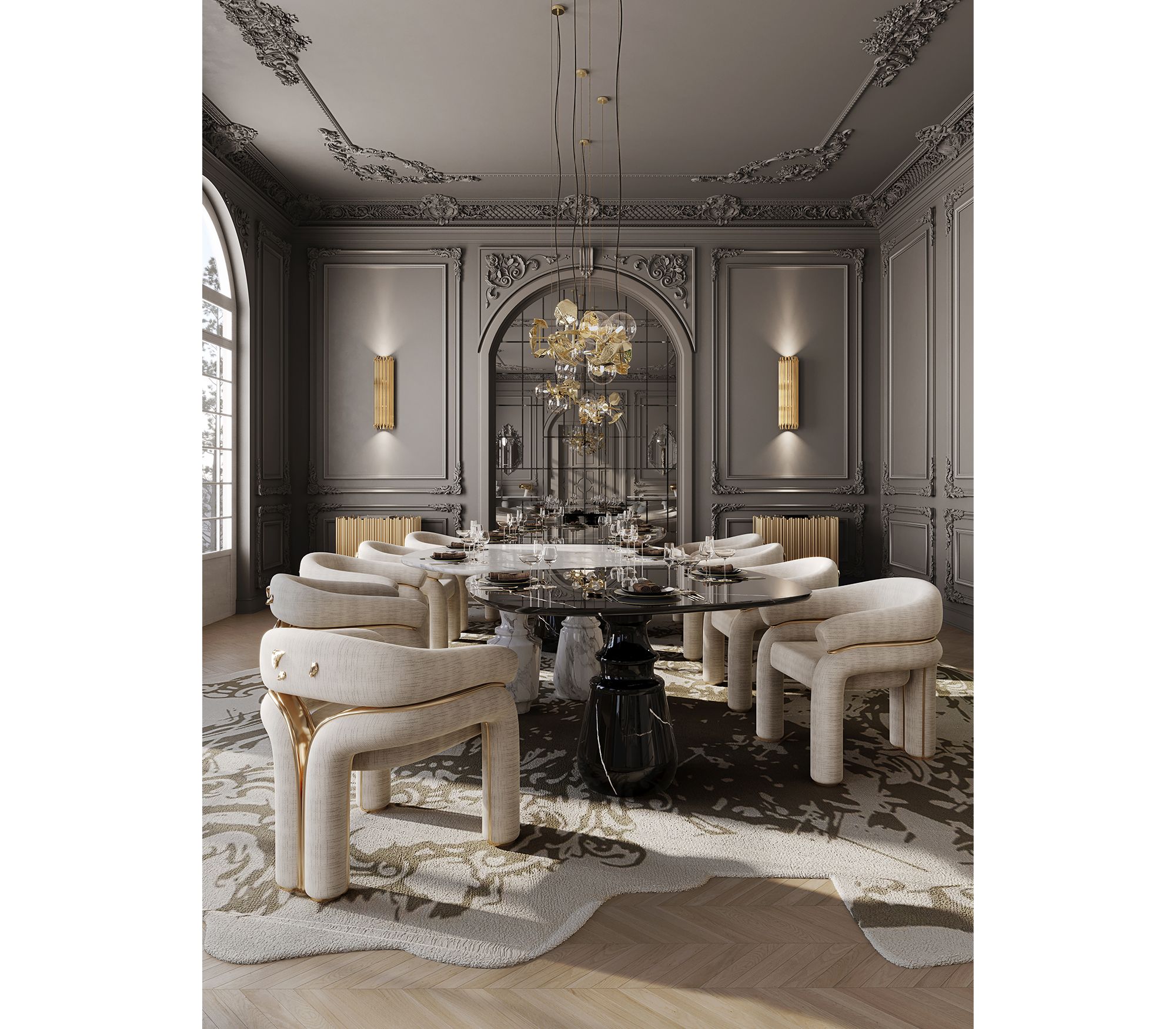 Pietra Oval Classic Estremoz Marble Dining Table