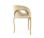 Chandra Cutout Gloss Brass Velvet Chair